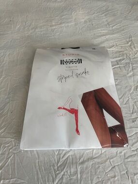 Wolford Striped Snake Tights in Burgundy